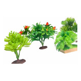 Mini Plantinha Sortida Artificial Decorativa Aquario E Ambi