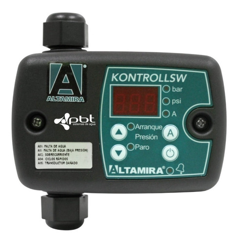 Switch Electrónico Kontrollsw Altamira 16 A 7.25 - 116 Psi Conexión 1/4  Rosca Npt Hembra 127/230 V Kontrollsw16m12-23