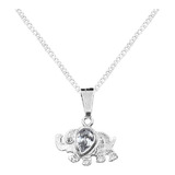 Dije Y Cadena Elefante Zirconia Plata 925 Con Envio