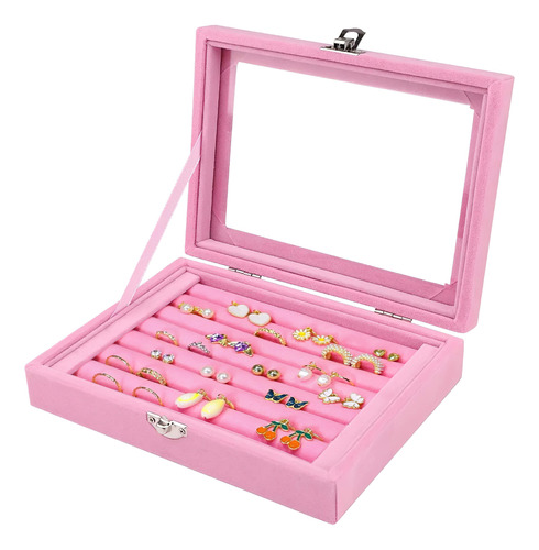 Caja De Joyería Pulseras Anillos Portátil Organizador Joyas