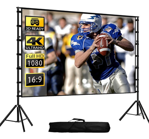 Portabilidad Pantalla De Proyector De 120 Hd Con Soporte