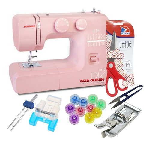 Janome 3112 Pk Edicion Especial Pink + Pie De Falso Overlock