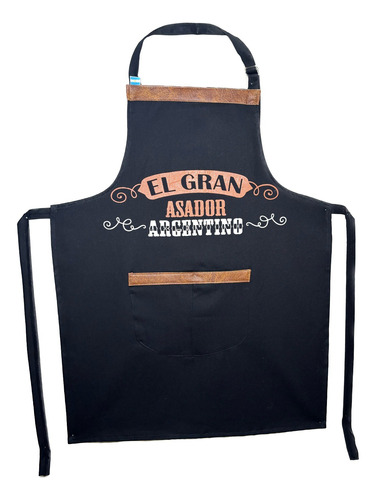 Delantal Hombre Simil Cuero -cocina Parrilla-gabardina