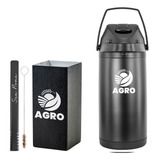 Kit Tereré Copo Bomba Garrafa Termica 5l Black Modelos Agro