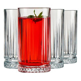 Vaso Vidrio Vino Agua Set 4 Unid Decorado Timeles Pasabahce