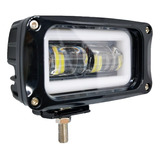 Faro 2leds Lupa 6d 20w Aro Gel Luz Lineal Rectangular Auto