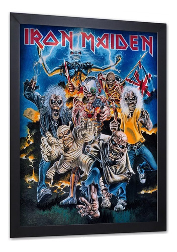 Quadro Com Moldura Decor Iron Maiden 51 Tamanho A2 60x42cm