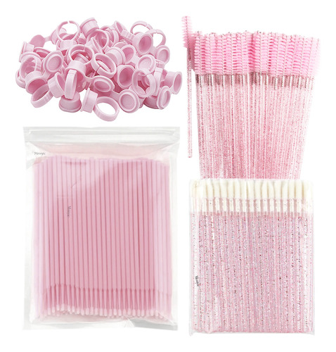  100 Microbrush 50 Cepillos Y 50 Lip Brush +50 Anillos Rosas