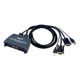 Switch Kvm 2 Puertos Nisuta Ns-kvmuv21 Usb Vga Con Cables F