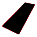 Mouse Pad Gamer Xl 70x30 Antideslizante Negro Borde Rojo