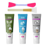 3 Máscaras Facebeautiful Com 2 Pinceis Silicone Kit Skincare