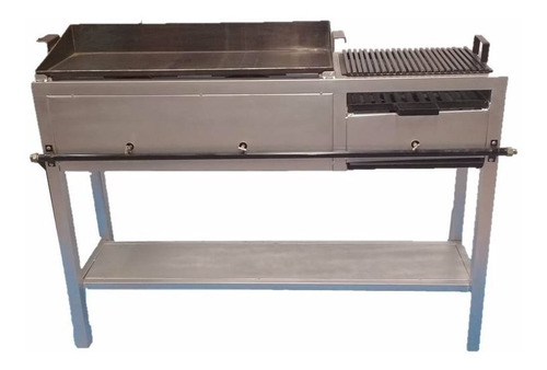 Plancha Con Asador De Gas Y Carbon Mueble En Fierro