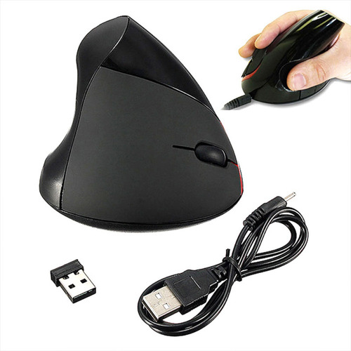 Mouse Vertical Inalámbrico Recargable Weibo  Wb-881 Negro