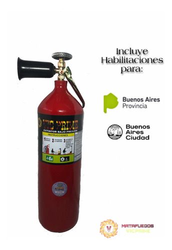 Matafuego Bc Co2 3,5kg Completo Hab Caba/prov