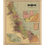 Lienzo Tela Canvas Atlas Mapa Estado De Veracruz 1885 94x80