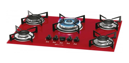 Cooktop 5 Bocas Tc Gás Mesa Vidro Rouge Fischer 127v Id