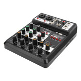 Mini 4 Canales Tarjeta De Sonido Mezclador Consola Interfaz