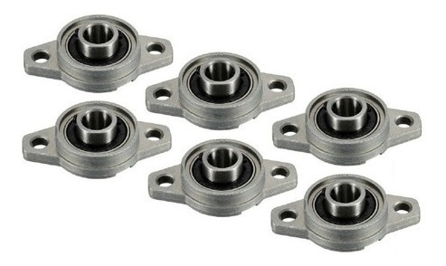 6 Peças Mancal Com Rolamento P/ Eixo Kfl 12mm Kfl001 Cnc