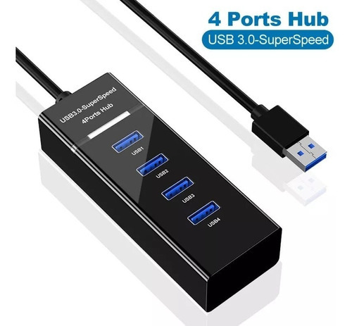 Extensão De Hub Usb 3.0, 4 Portas, Cabo Extensor De 5 Gbps