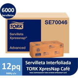 Tork Xpressnap® Café Blanca Advanced 12 Paq / 500 Pzs