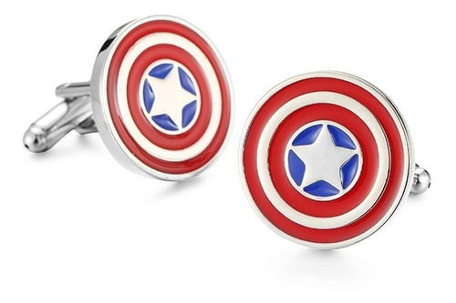 Set Colleras Gemelos Capitán América 100% Acero