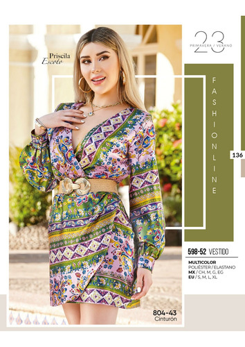 Vestido Cklass 598-52 Multicolor Outlet/saldos Mchn