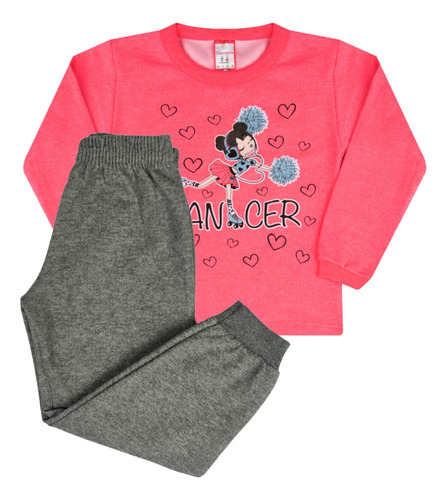 Conjunto Moletom Infantil Menina Inverno Flanelada Feminino