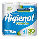 Papel Higiénico Higienol Premium Doble X4 30mts (bultox10)