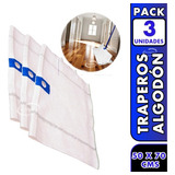 Pack 3 Traperos Algodón Con Ojal - Paño De Limpieza 50x70cms