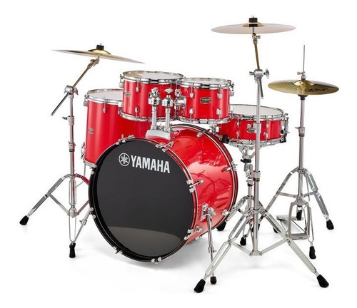 Batería Acústica Yamaha Rydeen Rojo22 10 12 16 Sin Fierros