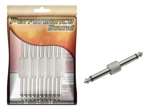 10x Plug Adaptador Emenda P10 Duplo Tipo P/pedal - Linha Pro