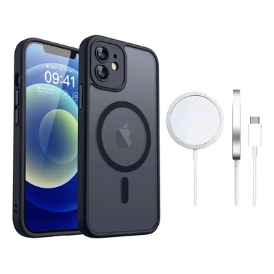 Funda Case Para iPhone Negro Con Magsafe + Cargador Inalambrico Uso Rudo Antideslizante Mate Translúcido A Prueba De Golpes Para iPhone 11 Zacateq | MercadoLibre
