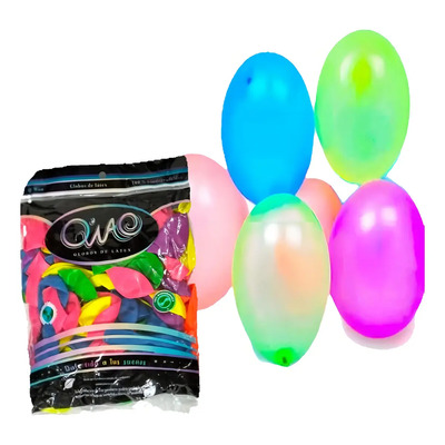 100 Globo Latex Neon Colores Surtidos Neon #12 Infla A 30 Cm Color Multicolor | MercadoLibre