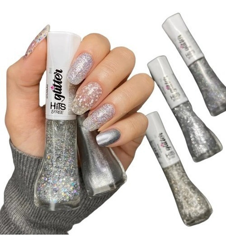 Kit Silver Esmalte Hits 5free Efeito Gel 05 Cores