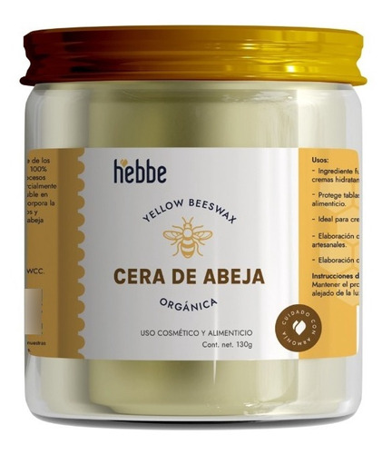 Cera De Abeja Natural En Frasco De Vidrio Grado Cosmético 