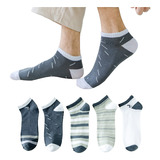 5 Pares De Calcetines De Rayas Azules Para Hombre