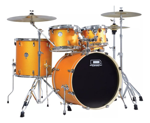 Bateria Acústica D One Rocket Dr20 Completa C/ Ferragens