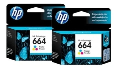 Pack Cartucho De Tinta Hp 664 X2 Tricolor