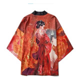 Kimono Cardigan Saco Geisha Y Tatuaje Rojo Art. N Reempacado