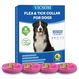 Collar Antipulgas Para Perros, 4 Unidades, 8 Meses De Protec