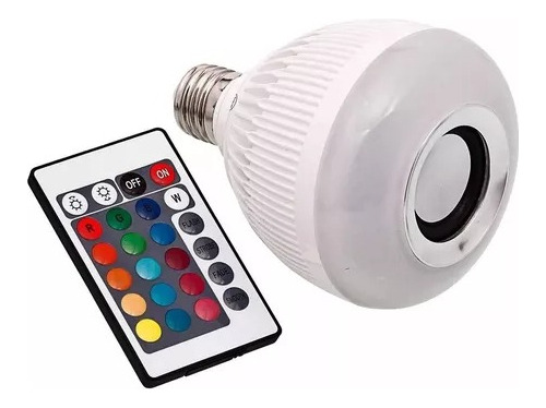 Lâmpada Musical Caixa Som Bluetooth Led Rgb Com Controle E27