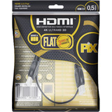 03 X Cabo Hdmi Flat 2.0 Pix 19 Pinos 4k Hdr 0,50 Centímetros