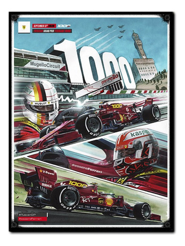#1353 - Cuadro Decorativo - Ferrari Formula Uno Poster Retro