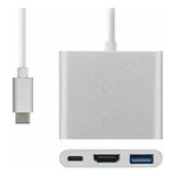 Adaptador Hub Usb Tipo C + 3.0 + Hdmi 4k Para Macbook Air M1