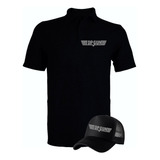 Camiseta Tipo Polo Top Gun Obsequio Gorra Serie Black