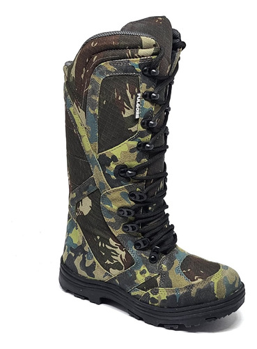 Bota Coturno Exercito Militar Tático Camuflado Caça Pesca