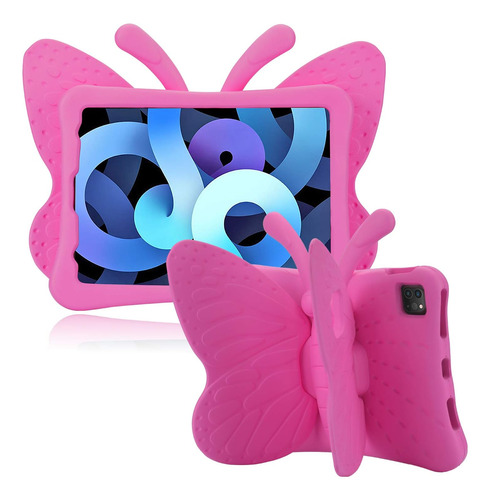 Funda iPad Air 4 Simicoo Duradera Con Soporte Mariposa Rosa2