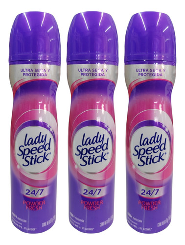  Pack X3 Desodorante Lady Speed Stick Powder Fresh 24/7