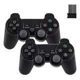 2 Controles Sem Fio 2.4ghz Game Pad Joystick Dongle Sem Fio