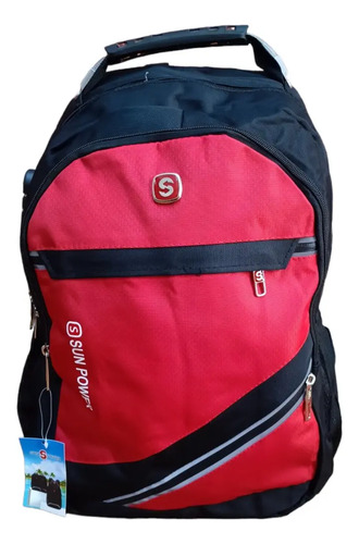 Mochila Reforzada De Lona Sport Escolar Seguro Usb 6-106